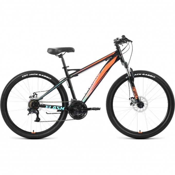 Велосипед FORWARD FLASH 26 2.2 D (2022) черный/оранжевый с рамой 15" 95297 CHERNYII/ORANJEVYII 15