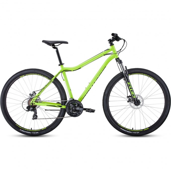 Велосипед FORWARD SPORTING 29 2.0 disc (2021) ярко-зеленый/черный с рамой 21" 74420 Y-ZELENYII/CHERNYII 21