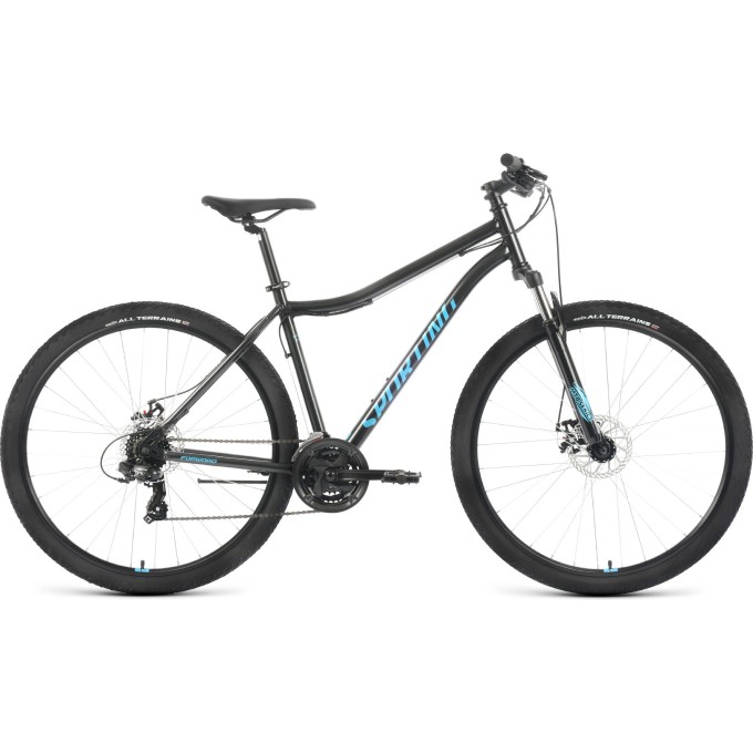 Велосипед FORWARD SPORTING 29 2.2 D, рама 19", 2022, черный/бирюзовый RBK22FW29931