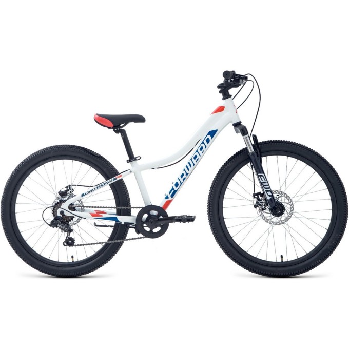 Велосипед FORWARD TWISTER 24 2.0 D FR, рама 12", 2023, белый/красный RB3F4716DXWHXRD-FR